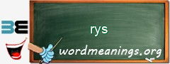 WordMeaning blackboard for rys